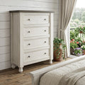 Gray and Ivory Solid Wood Four Drawer Dresser - 39-inch