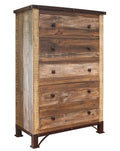 Brown Solid Wood Five Drawer Chest - 36-inch