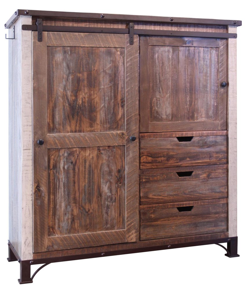 Brown Solid Wood Three Drawer Gentlemans Chest - 55-inch