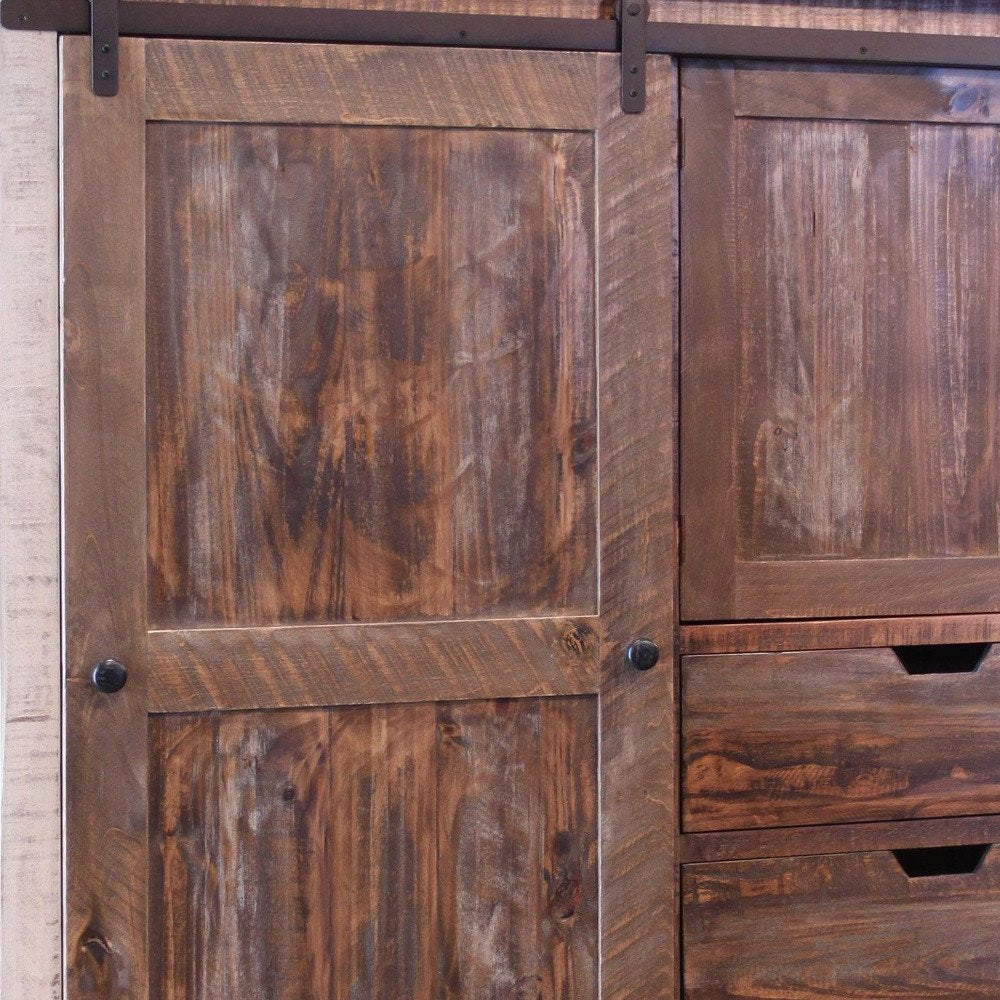 Brown Solid Wood Three Drawer Gentlemans Chest - 55-inch