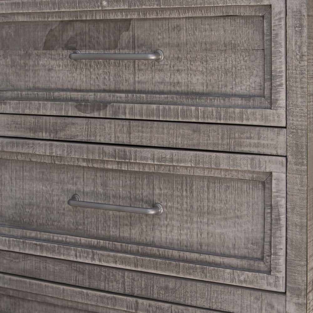 Gray Solid Wood Seven Drawer Triple Dresser - 62-inch