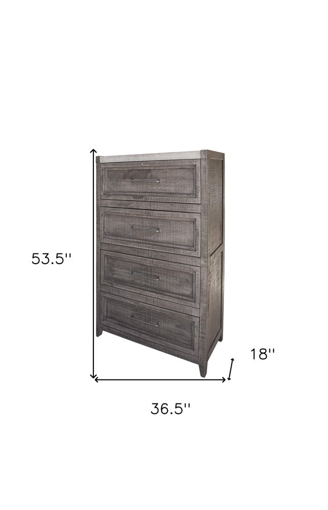 Gray Solid Wood Seven Drawer Triple Dresser - 62-inch