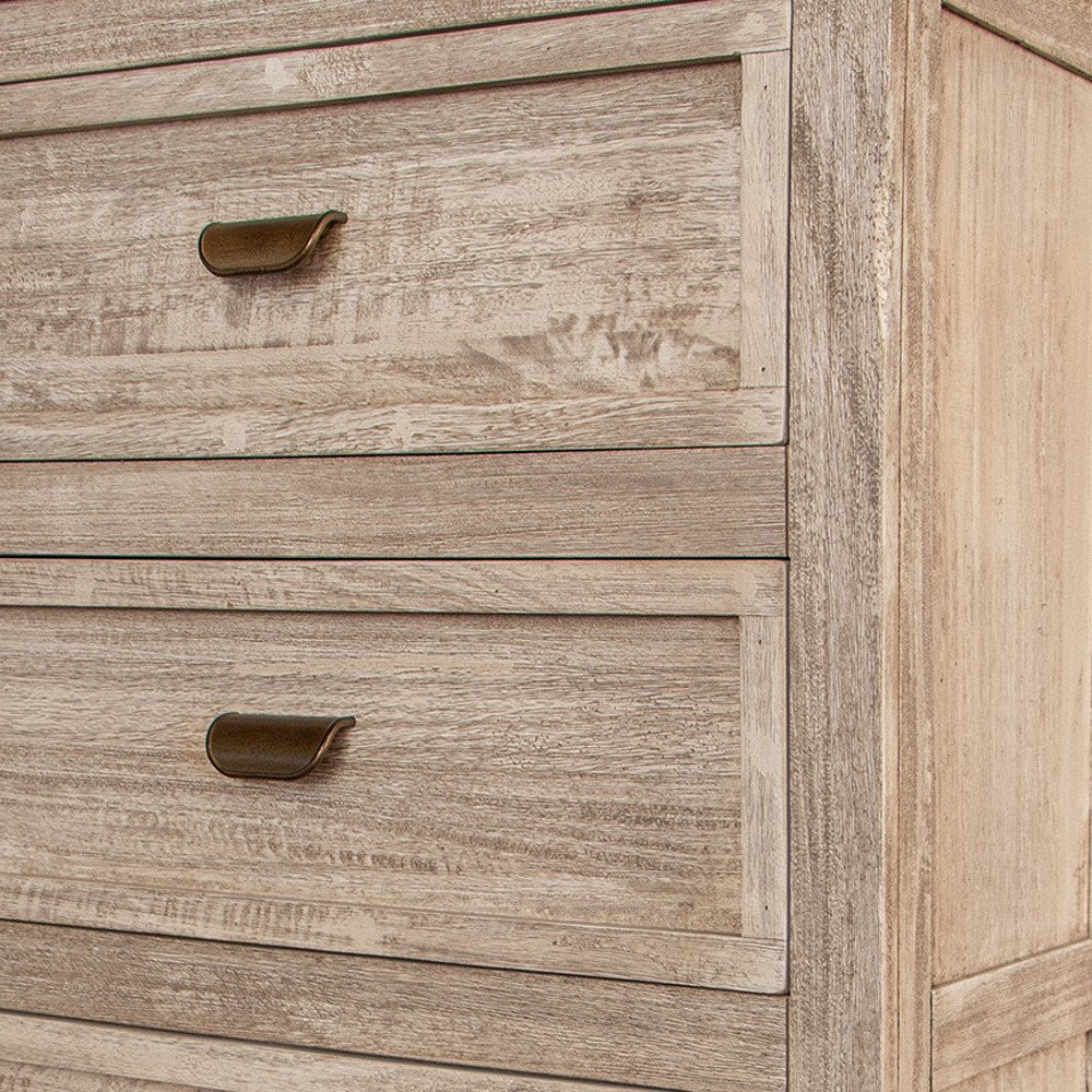 Cream Solid Wood Four Drawer Chest - 37-inch