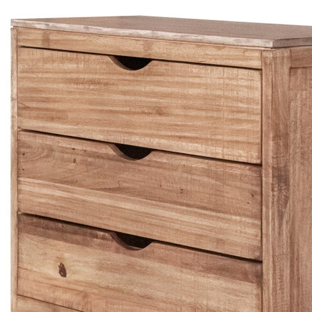Natural Solid Wood Three Drawer Dresser - 36-inch