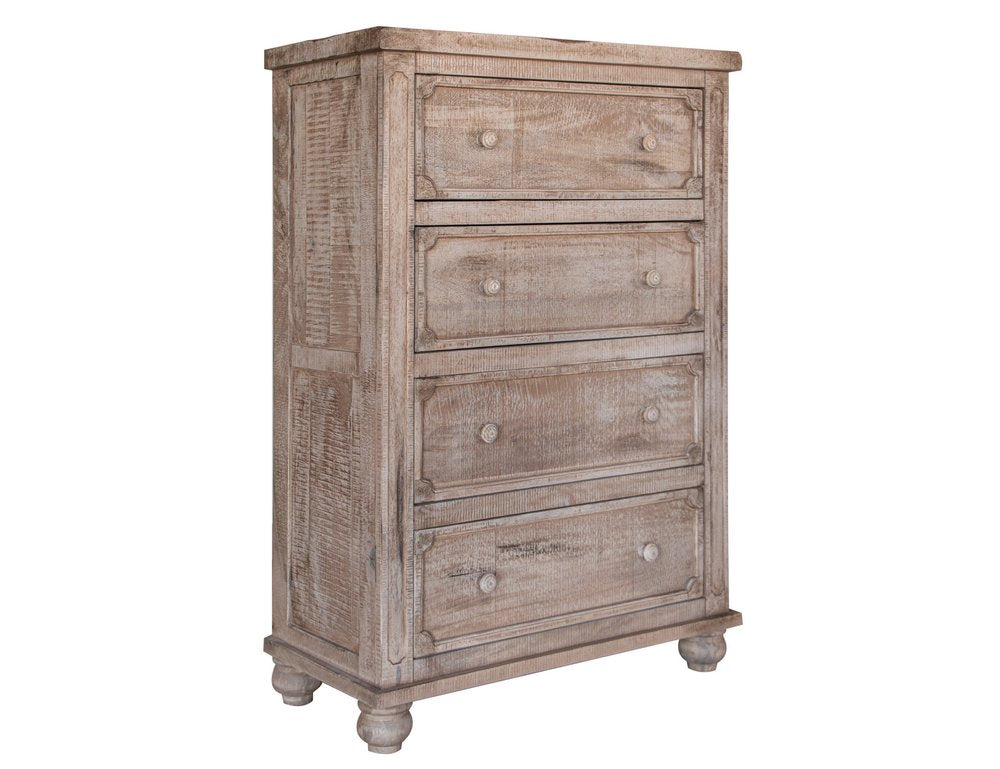 Natural Solid Wood Six Drawer Double Dresser - 70-inch