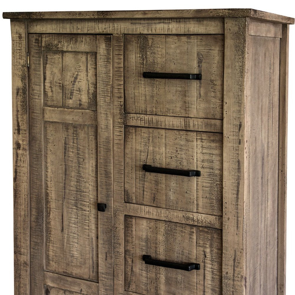 Brown Solid Wood Six Drawer Double Dresser - 62-inch