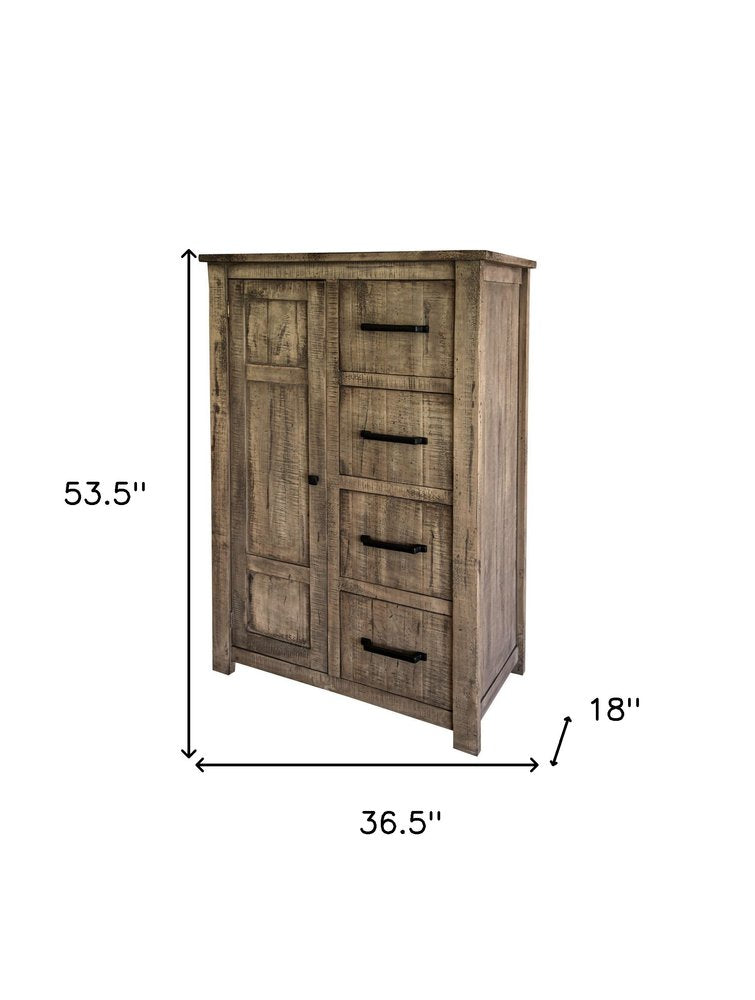 Brown Solid Wood Six Drawer Double Dresser - 62-inch