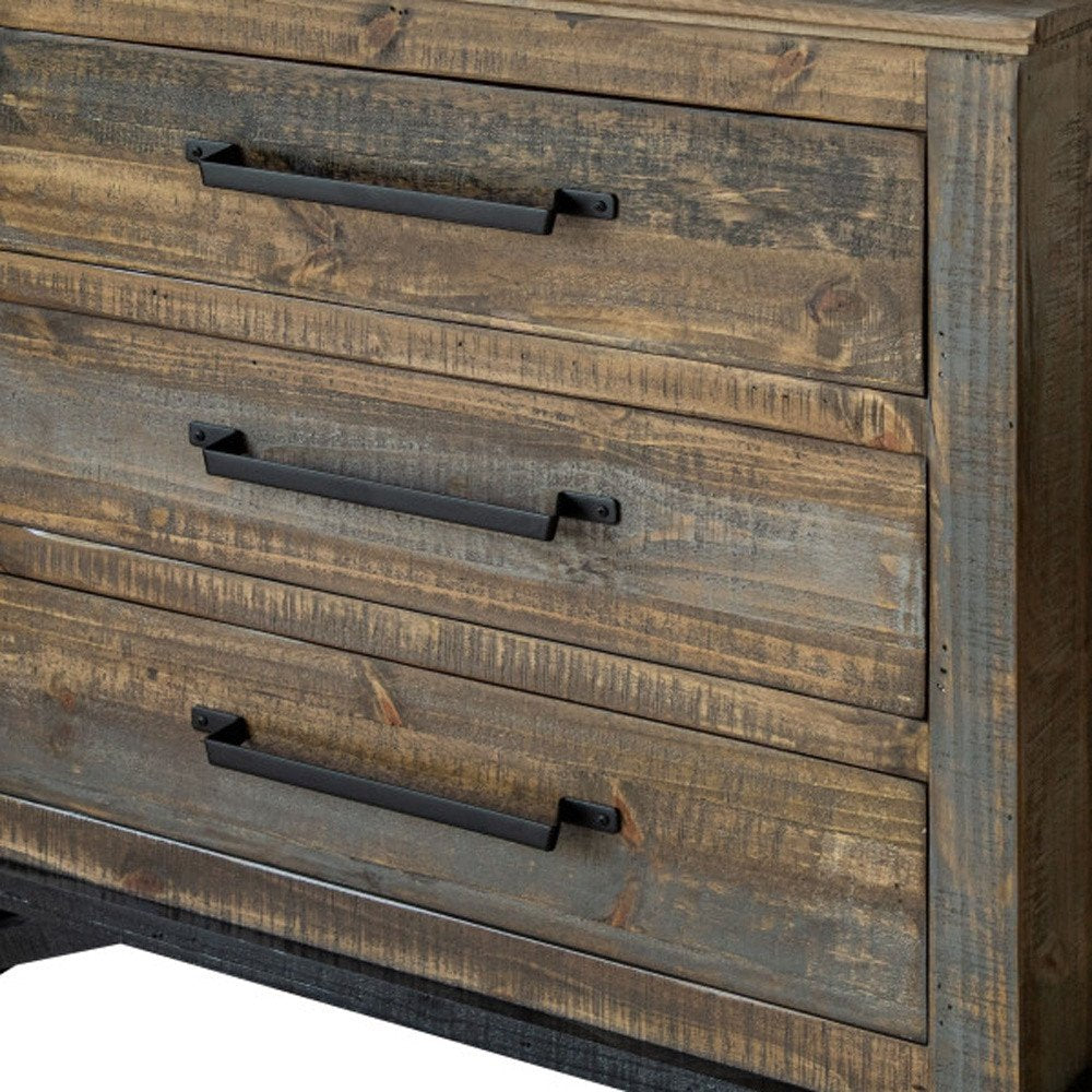 Gray Solid Wood Five Drawer Chest - 37-inch