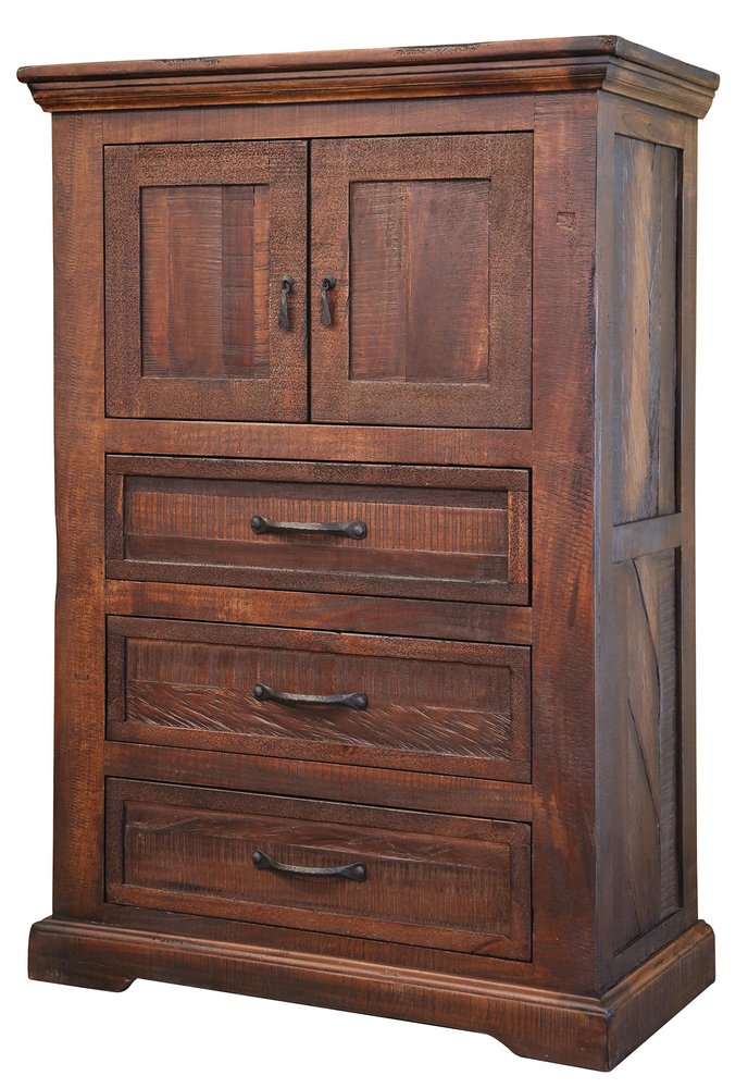 Brown Solid Wood Seven Drawer Double Dresser - 61-inch