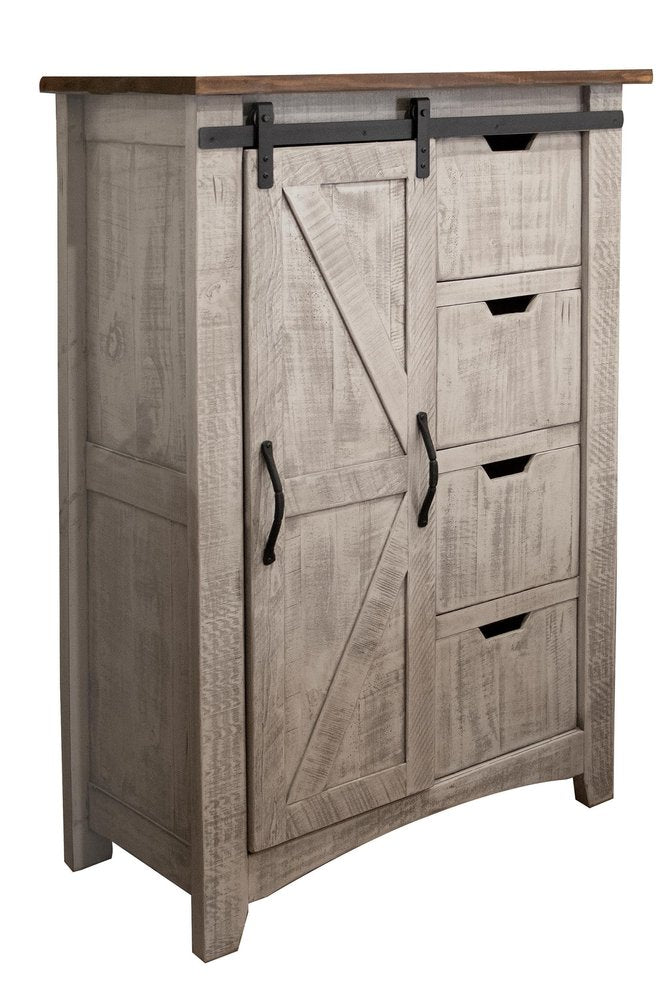 Light Gray Solid Wood Four Drawer Chest - 37-inch