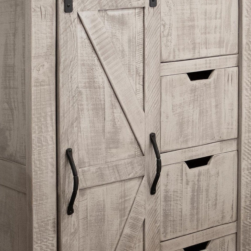 Light Gray Solid Wood Four Drawer Chest - 37-inch
