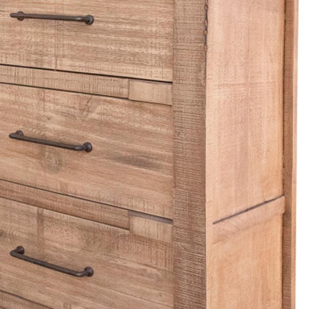 Natural Solid Wood Four Drawer Dresser - 36-inch