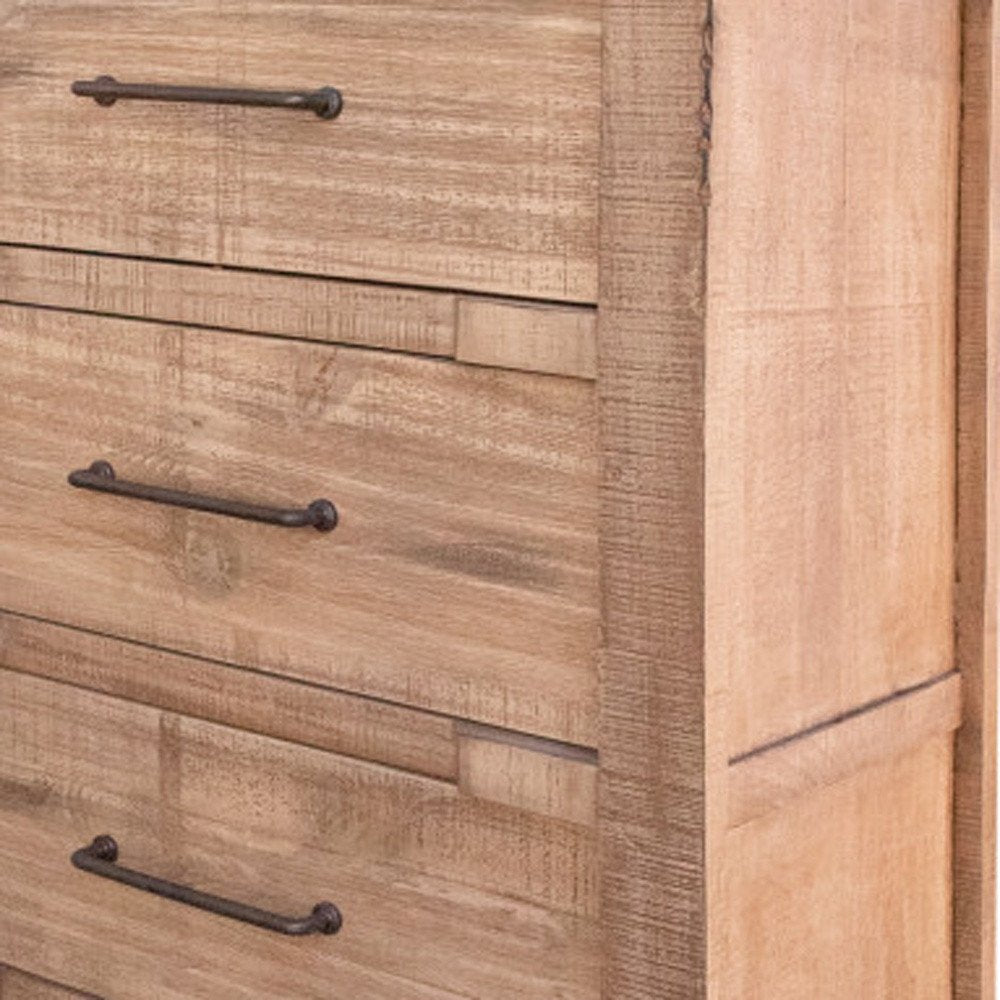 Natural Solid Wood Four Drawer Dresser - 36-inch