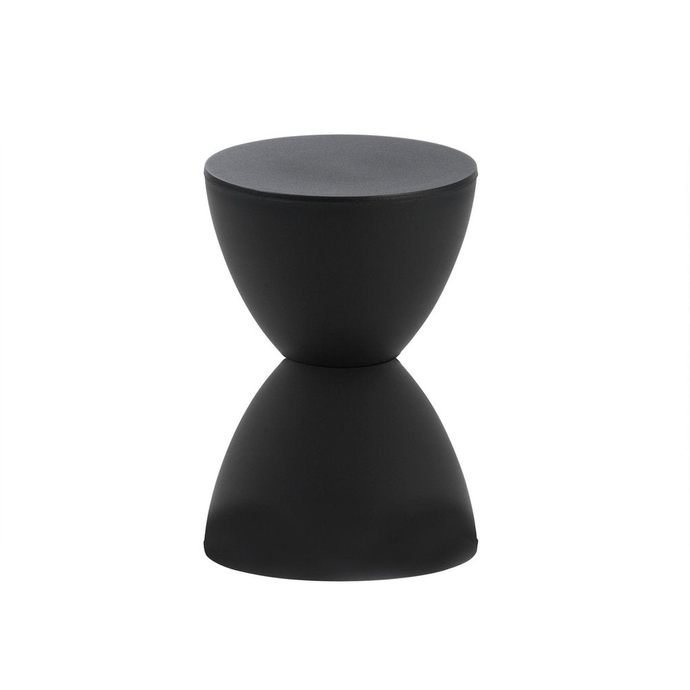 Black Heavy Duty Plastic Round End Table - 17-inch