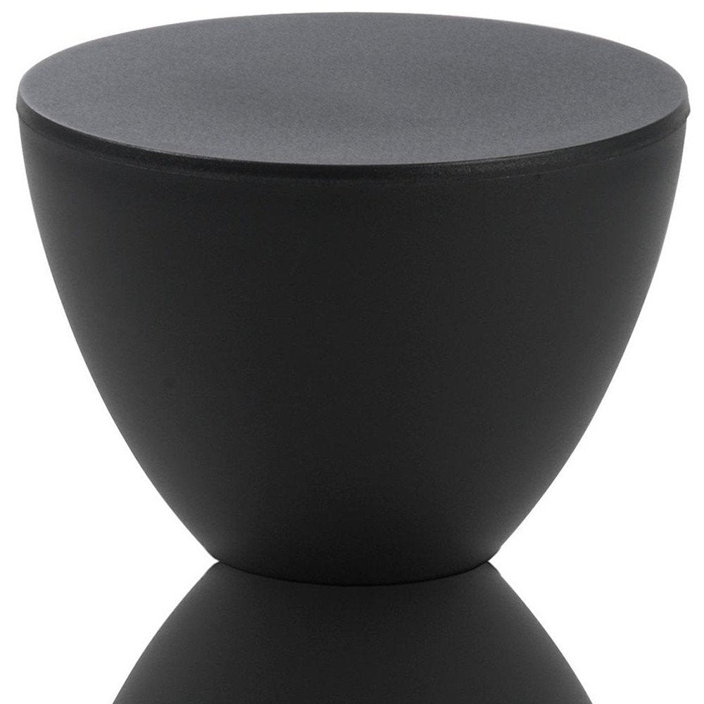 Black Heavy Duty Plastic Round End Table - 17-inch