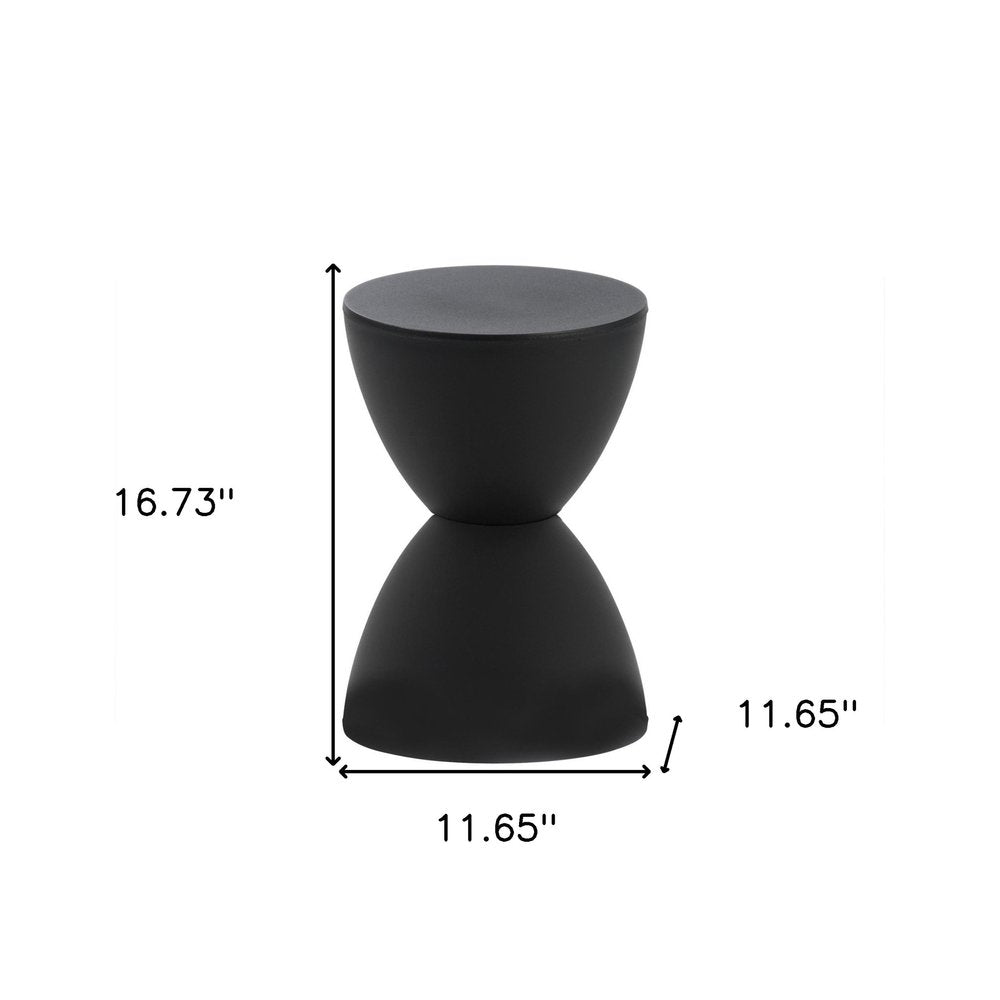 Black Heavy Duty Plastic Round End Table - 17-inch