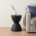 Black Heavy Duty Plastic Round End Table - 17-inch