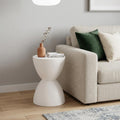 White Heavy Duty Plastic Round Pedestal End Table - 17-inch