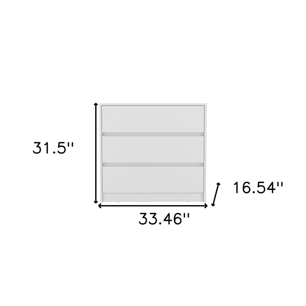 White Three Drawer Dresser - 33-inch
