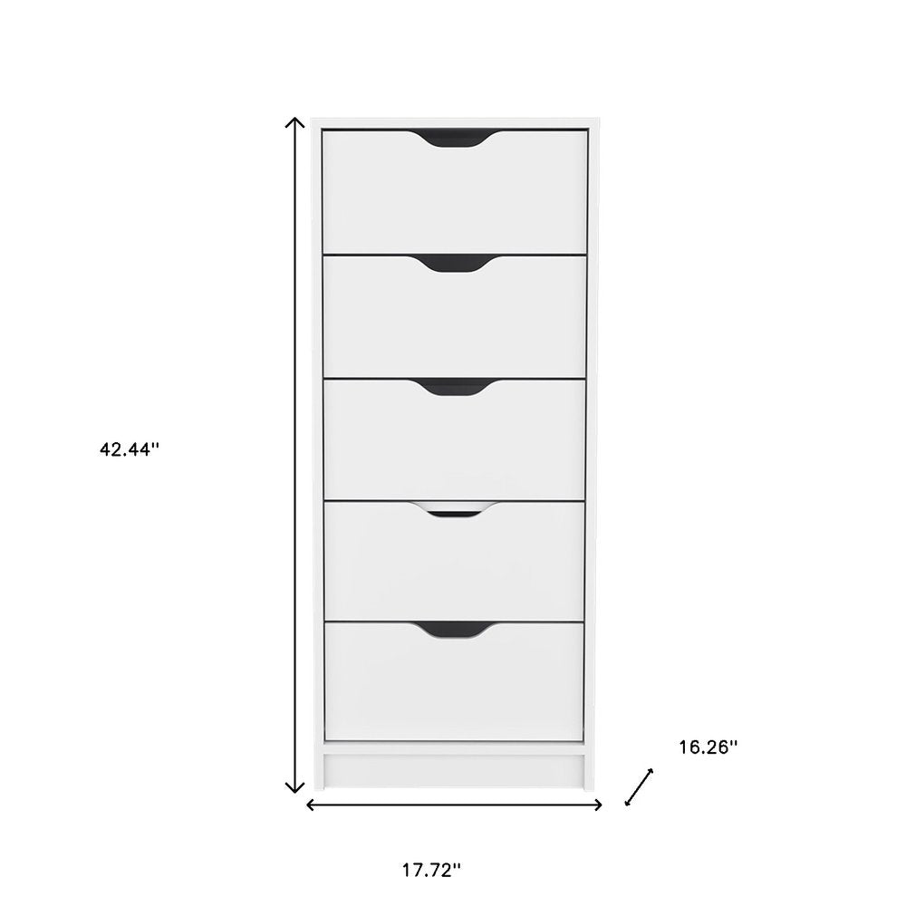 White Five Drawer Standard Chest - 18-inch