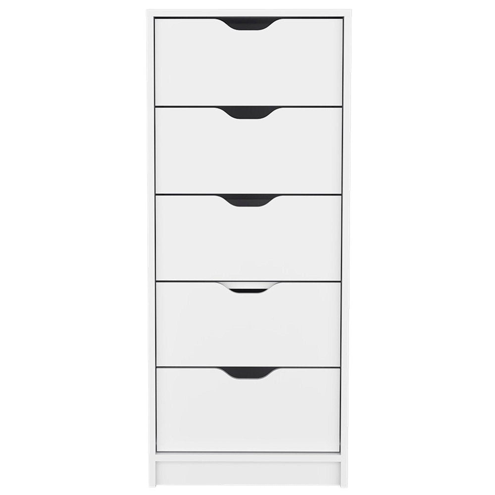 White Five Drawer Standard Chest - 18-inch