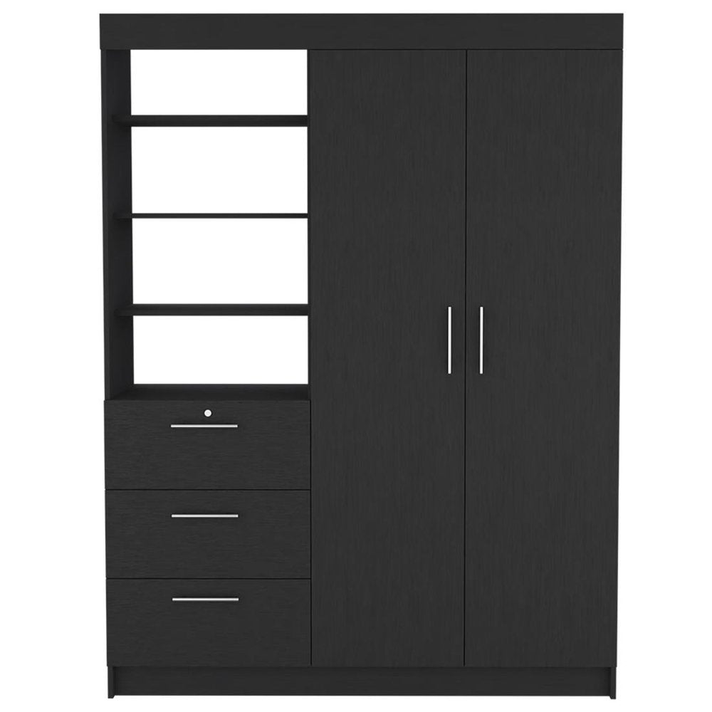 White Three Drawer Combo Dresser - 59-inch