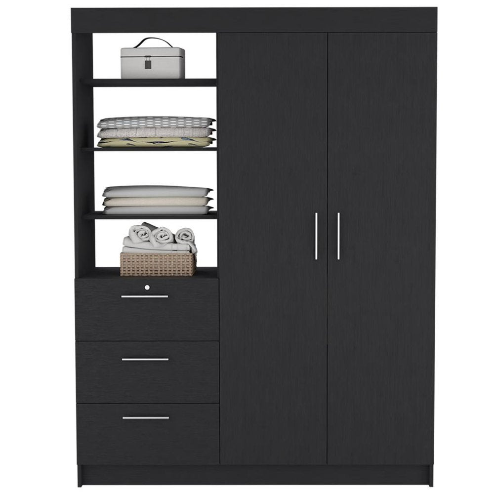 White Three Drawer Combo Dresser - 59-inch