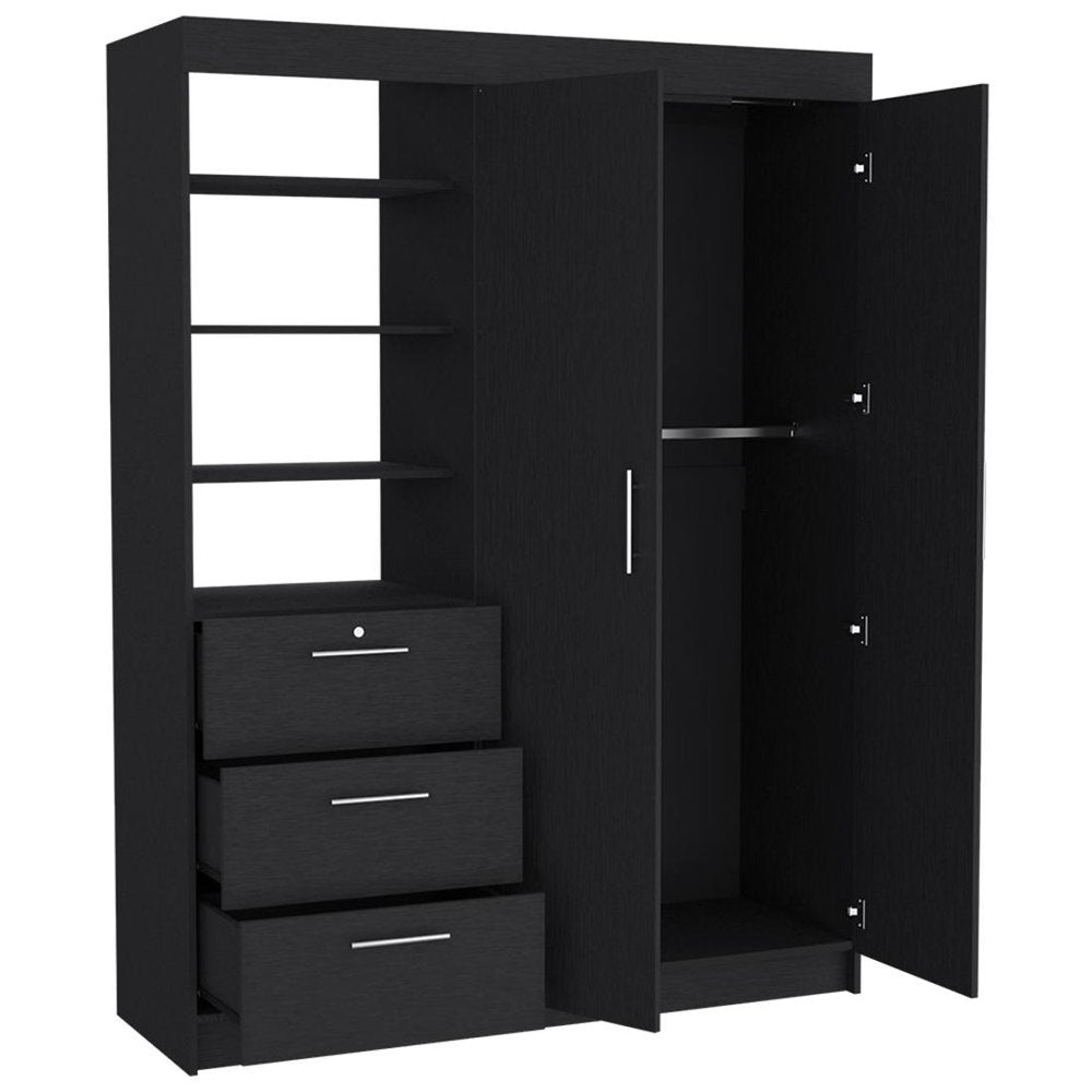 White Three Drawer Combo Dresser - 59-inch