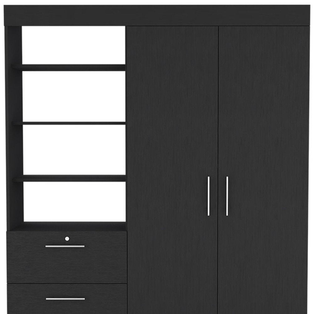 White Three Drawer Combo Dresser - 59-inch