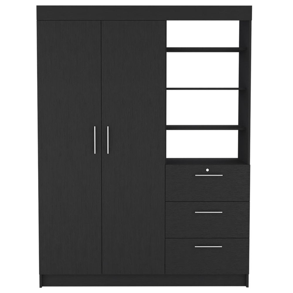 White Three Drawer Combo Dresser - 59-inch