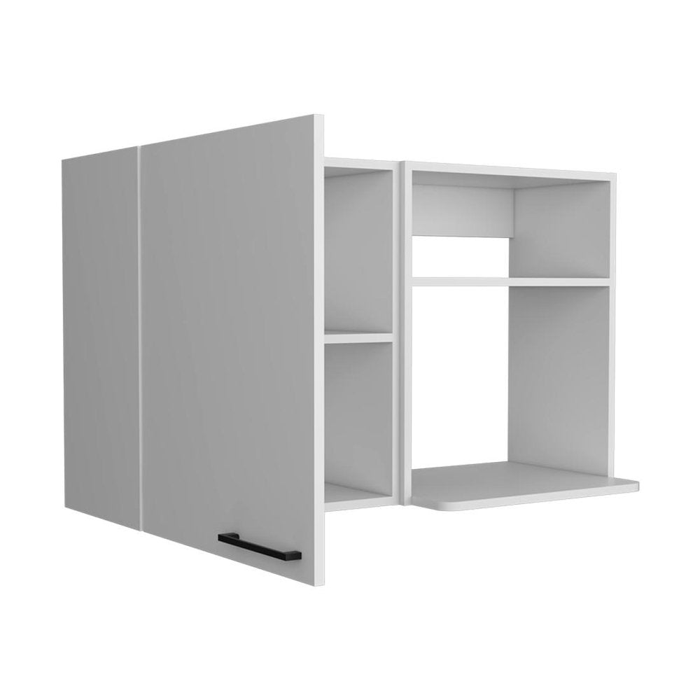 White Wood Wall Mounted Accent Cabinet with Single Door - 39-inch
