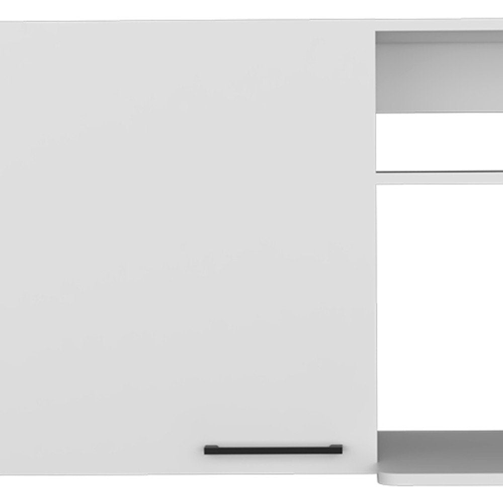 White Wood Wall Mounted Accent Cabinet with Single Door - 39-inch