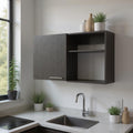 Black Wood Wall Mounted Accent Cabinet with Single Door - 39-inch