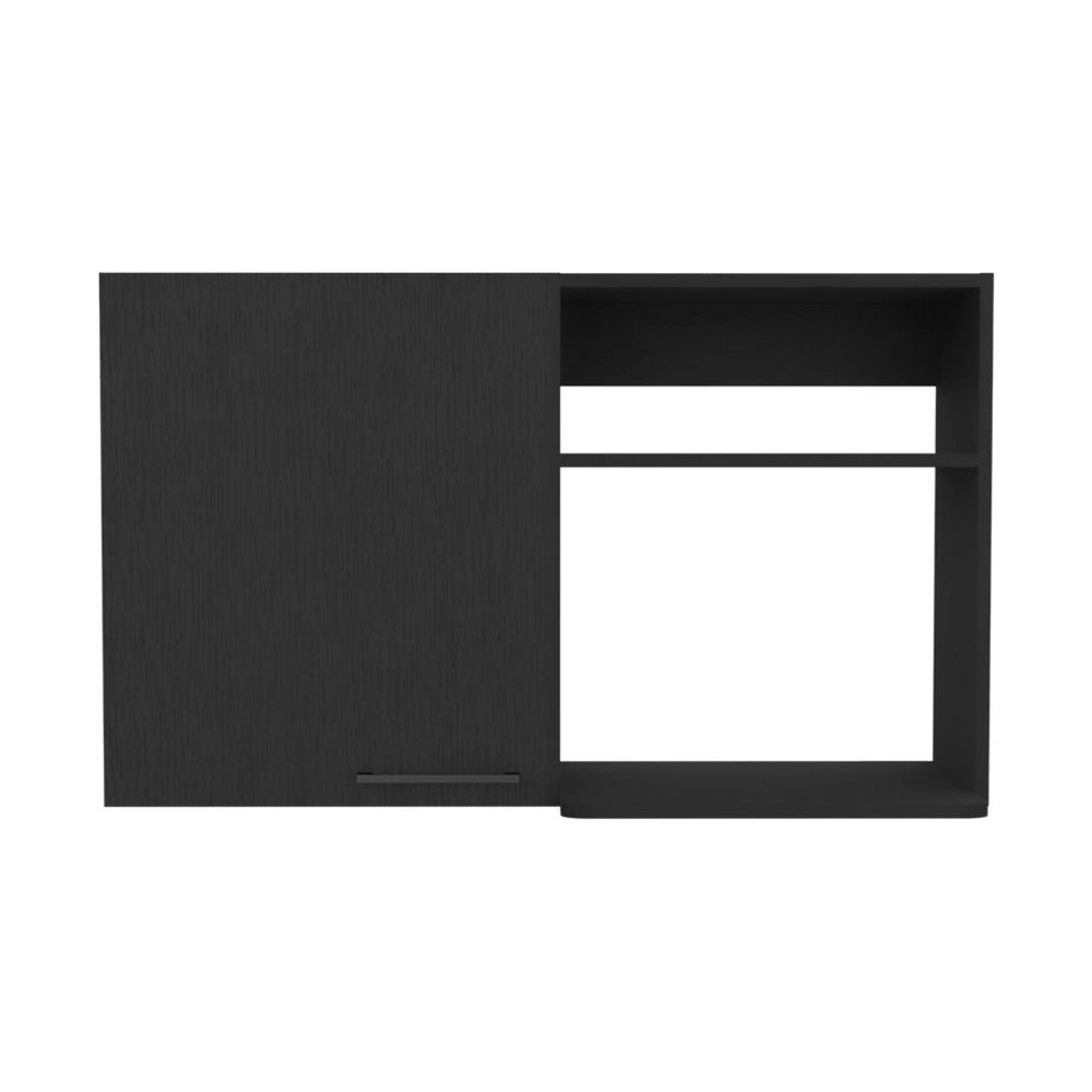 Black Wood Wall Mounted Accent Cabinet with Single Door - 39-inch