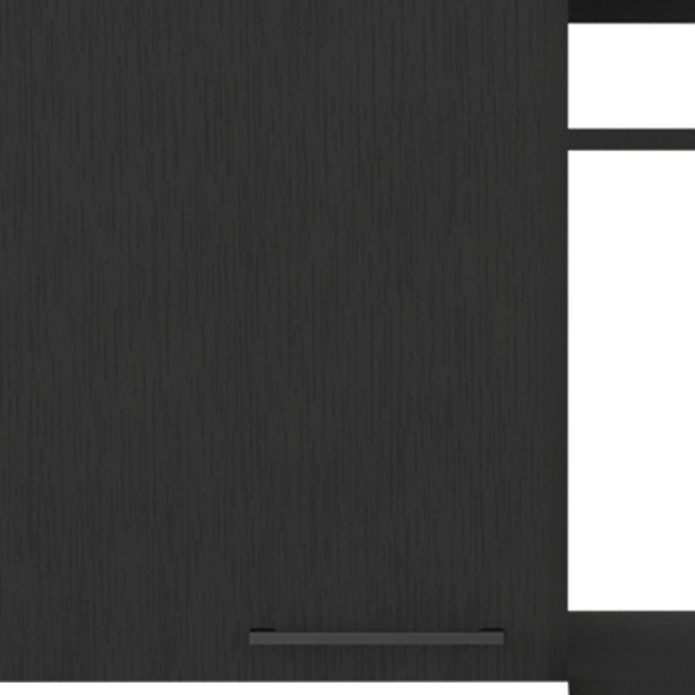 Black Wood Wall Mounted Accent Cabinet with Single Door - 39-inch