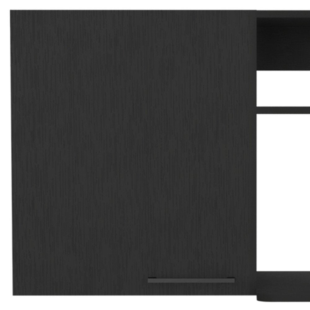 Black Wood Wall Mounted Accent Cabinet with Single Door - 39-inch