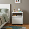 White Wood One Drawer Nightstand - 20-inch