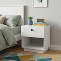 White Wood One Drawer Nightstand - 20-inch