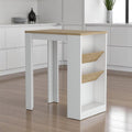 Natural and White Wood Kitchen Island with Storage - 36-inch