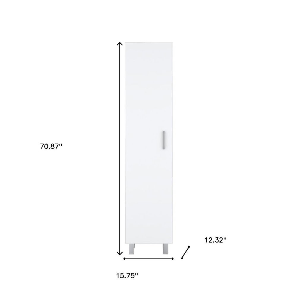 White Wood Pantry or Storage Closet - 71-inch