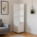 White Wood Corner Utility Cabinet with Two Doors - 62-inch