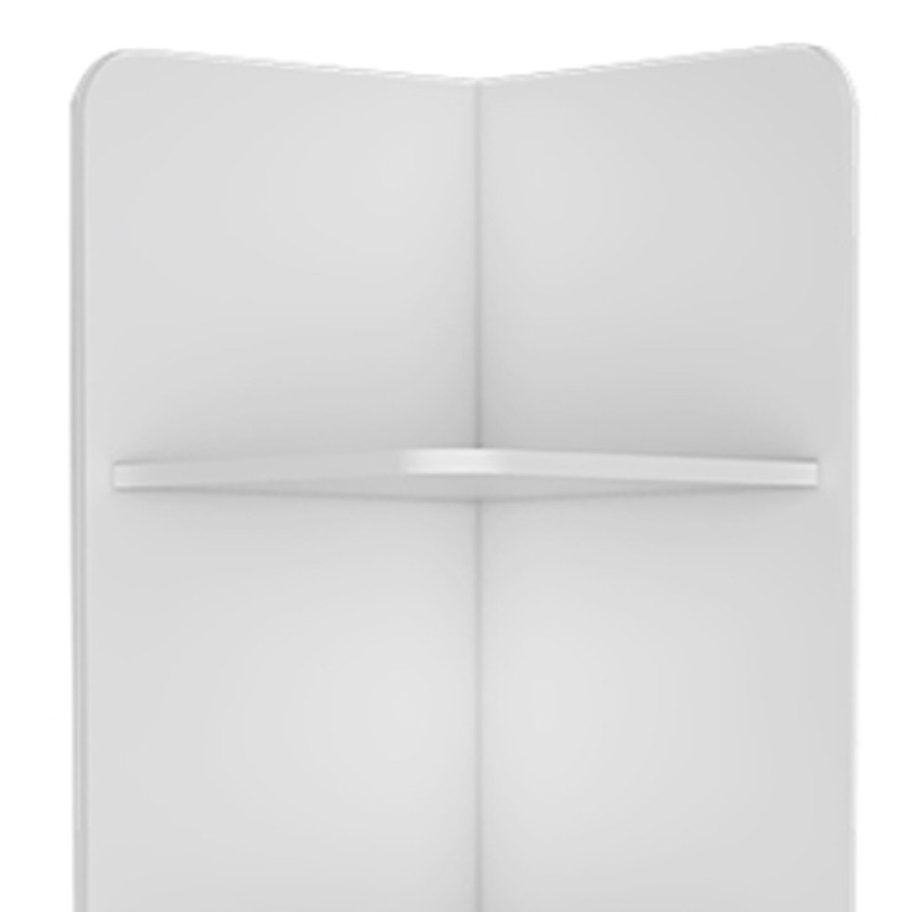 White Wood Corner Utility Cabinet with Two Doors - 62-inch