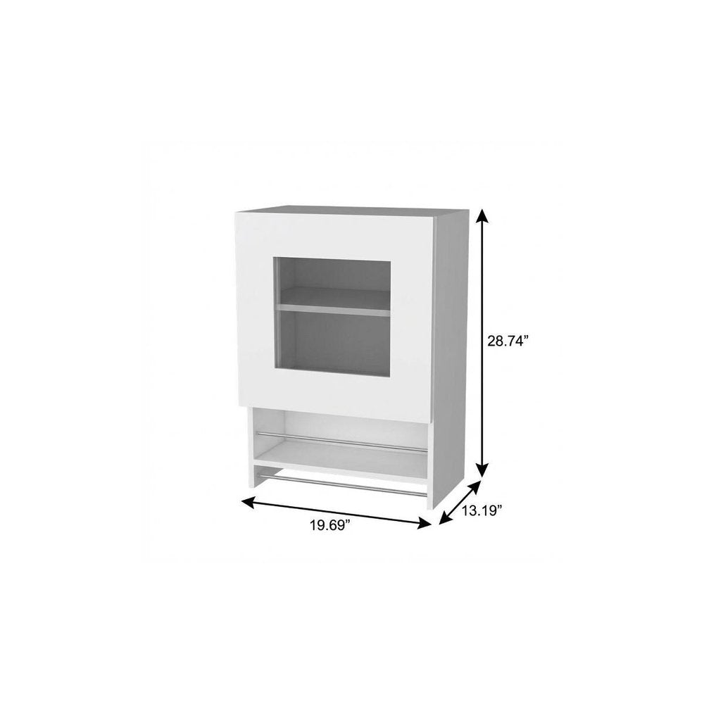 White Wall Mounted Accent Cabinet with One Shelf - 20-inch