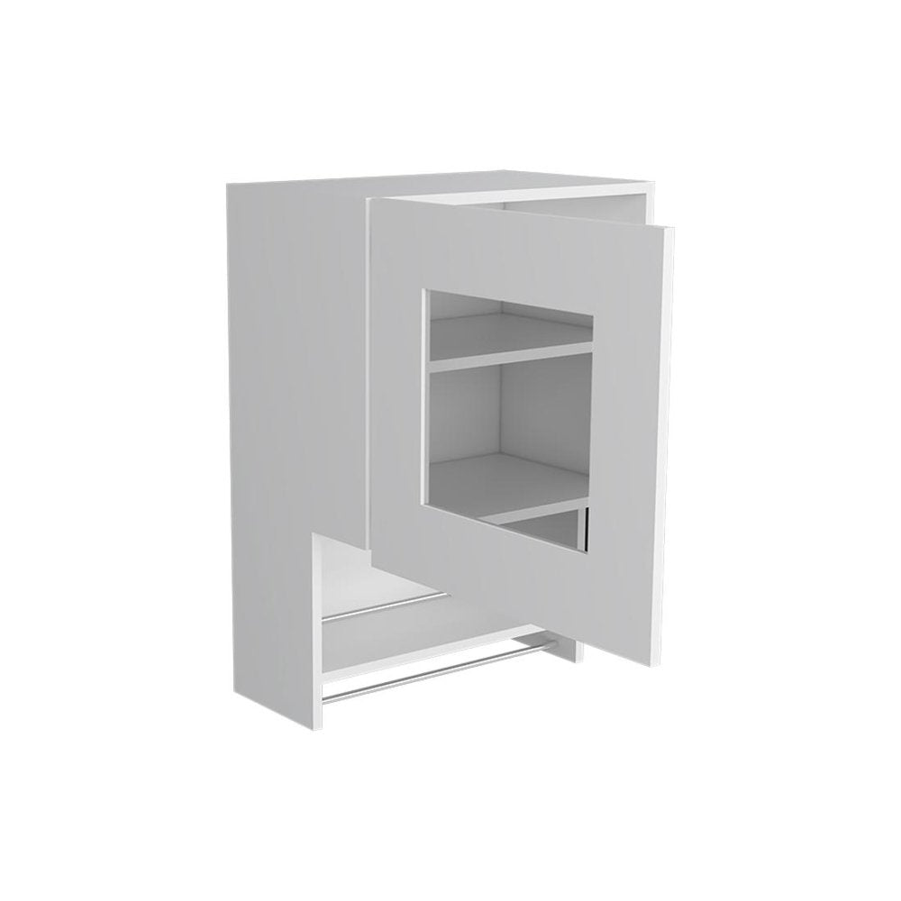 White Wall Mounted Accent Cabinet with One Shelf - 20-inch