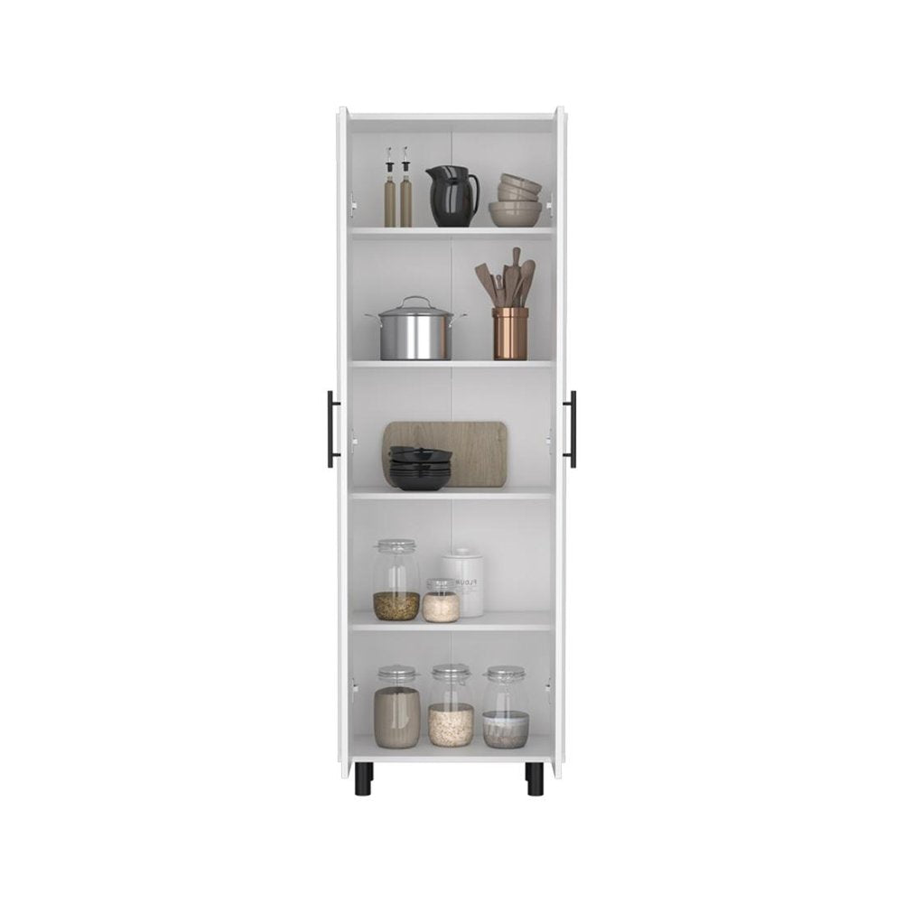 White Wood Two Door Pantry or Storage Closet - 71-inch