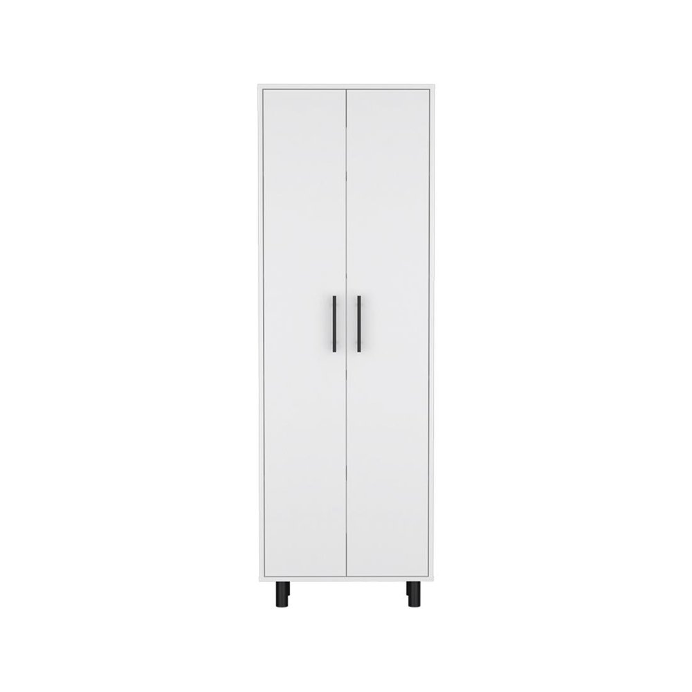 White Wood Two Door Pantry or Storage Closet - 71-inch
