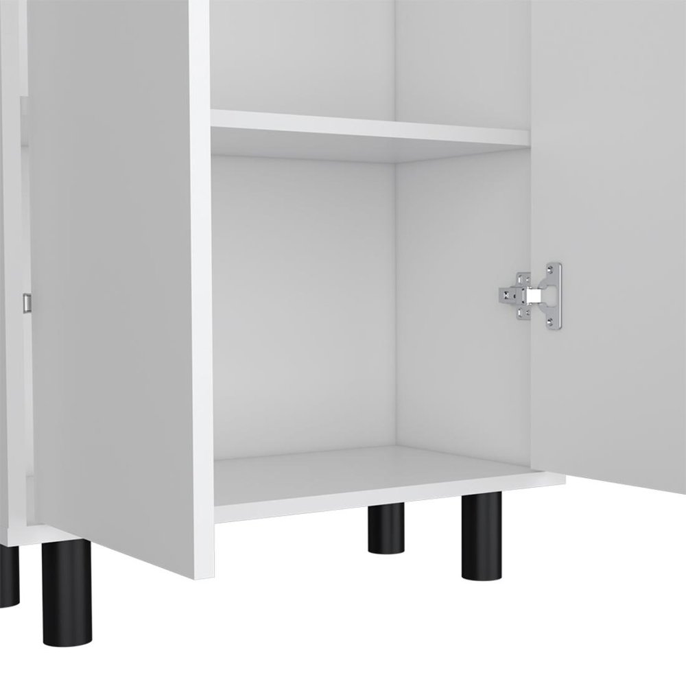 White Wood Two Door Pantry or Storage Closet - 71-inch