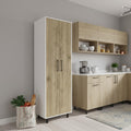Beige Wood Two Door Pantry or Storage Closet - 71-inch