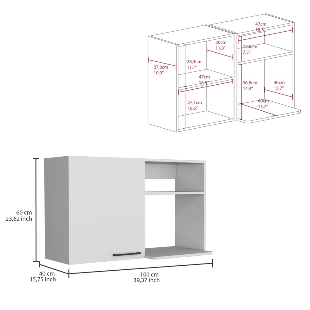 White Stainless Steel and Wood Utility Cabinet with Sink - 24 X 39-inch