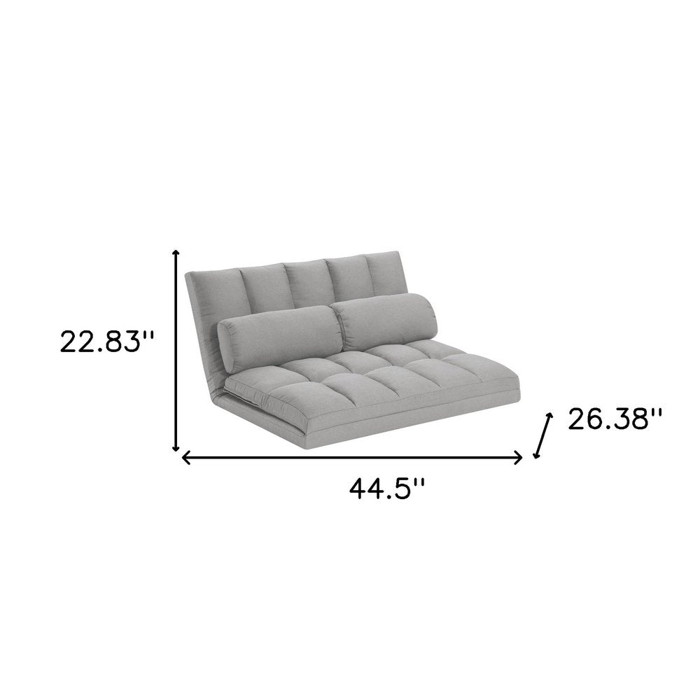Gray Futon Convertible Sleeper Loveseat and Toss Pillows - 45-inch